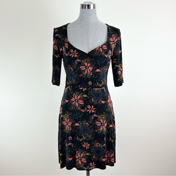 Free People Dresses & Skirts - Free People Floral Black and Pink Party Dress